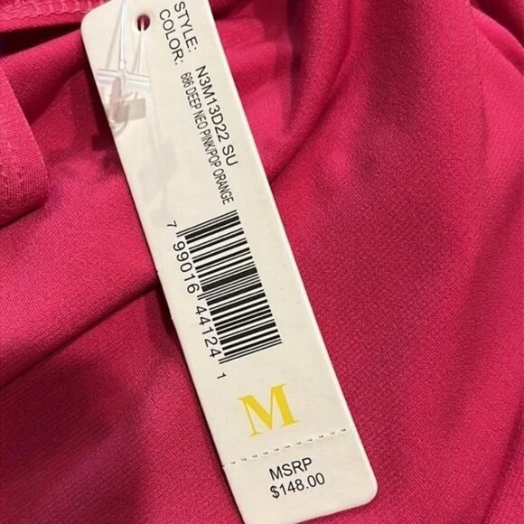 Laundry by Design Colorblock Maxi Dress Summer Tie Waist Pink Orange M Was $148 - Picture 9 of 9